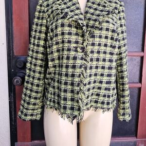 Plaid Fringed Women's Jacket